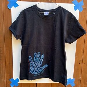 Black Cotton "Made by Anado" Graphic T-shirt, Size L